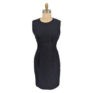 Boss Hugo Boss Pinstriped Sheath Dress Black size Large preppy Business casual